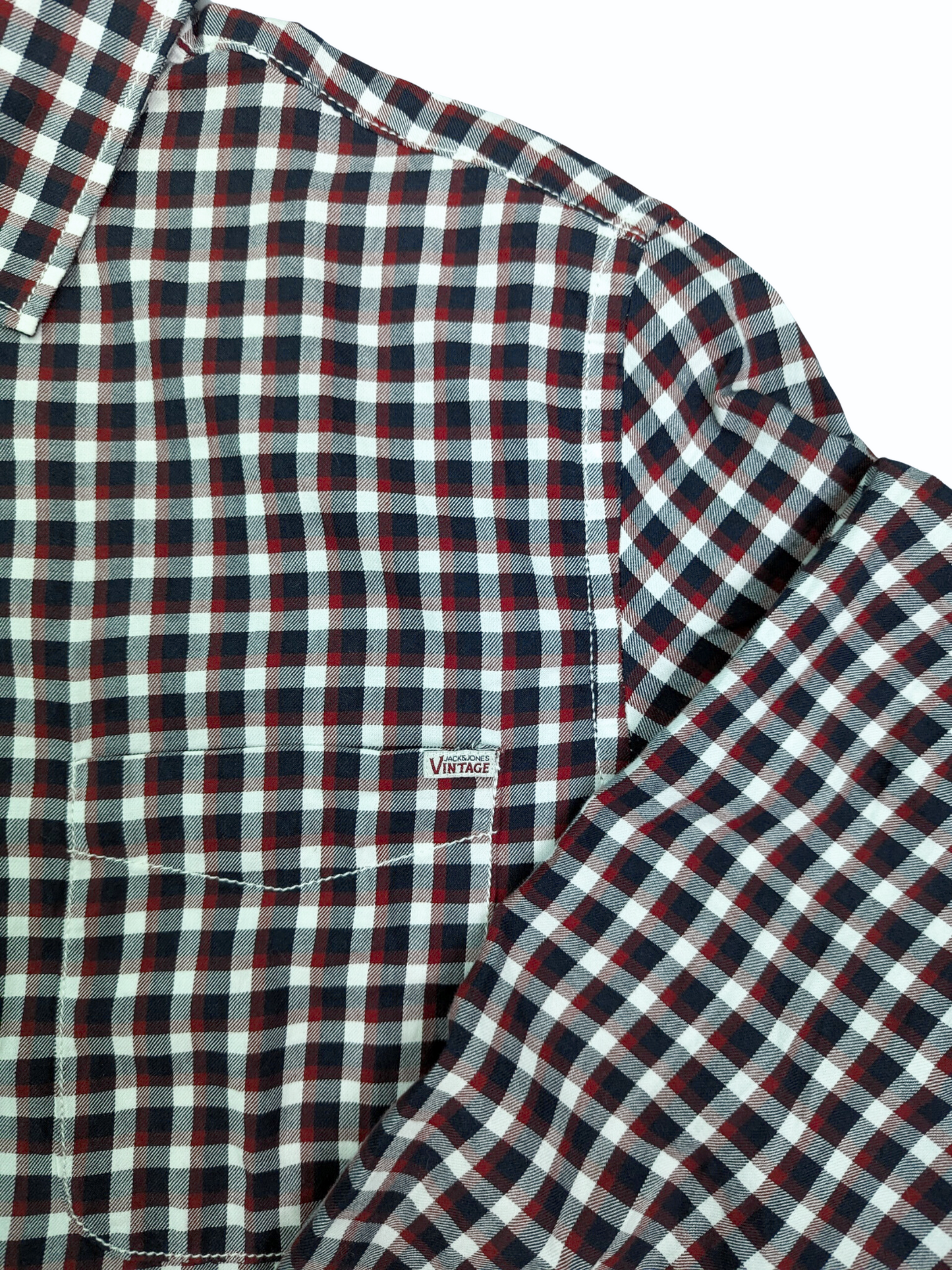 Vintage Plaid Jack & Jones Long Sleeve Shirt - Pocket