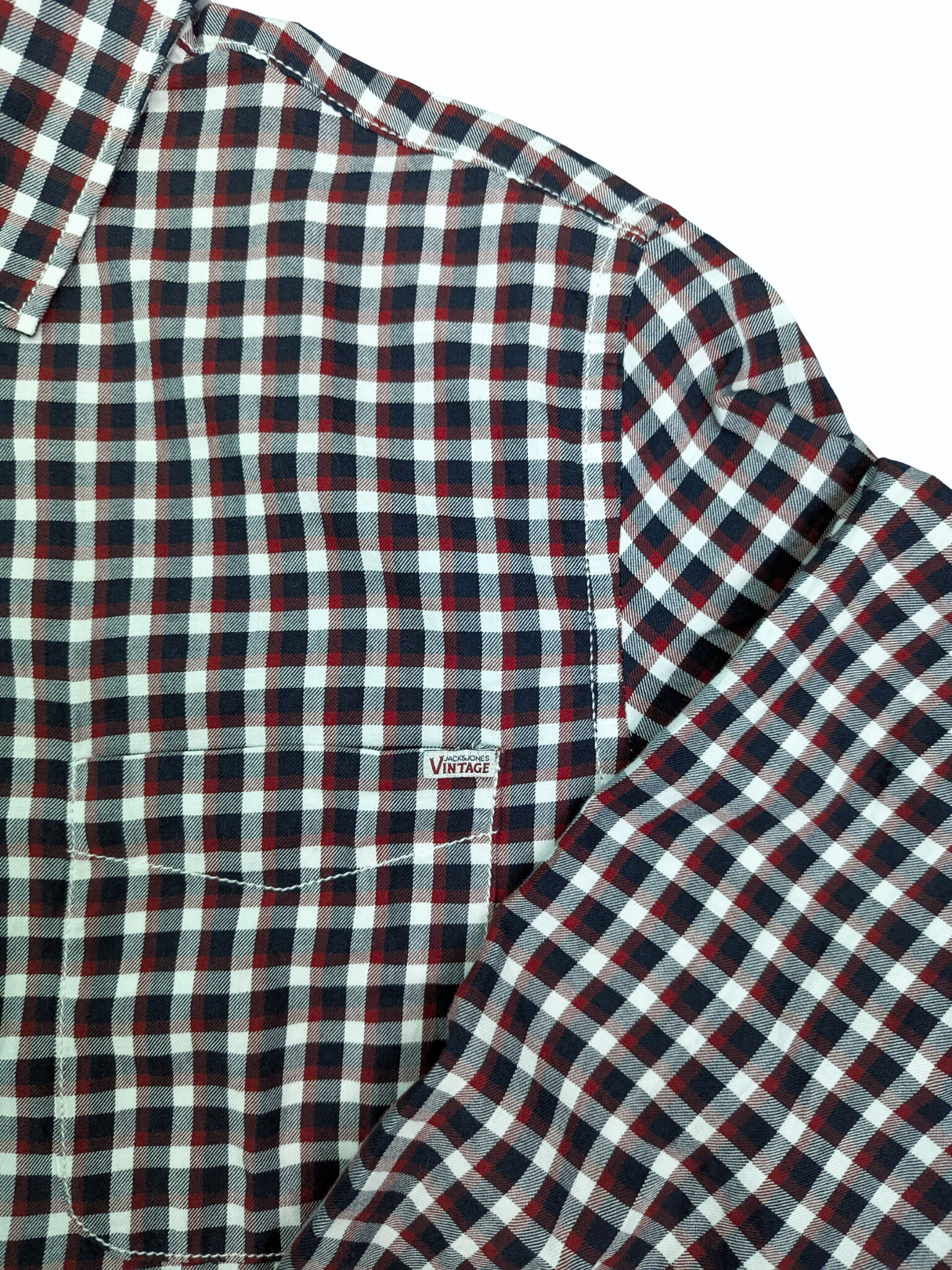 Vintage Plaid Jack & Jones Long Sleeve Shirt - Pocket