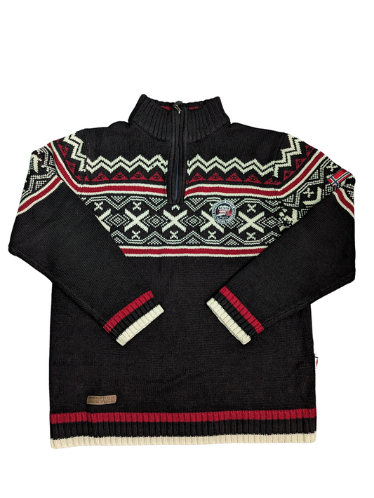 Vintage Nordic Style Sweater XLarge - Front View