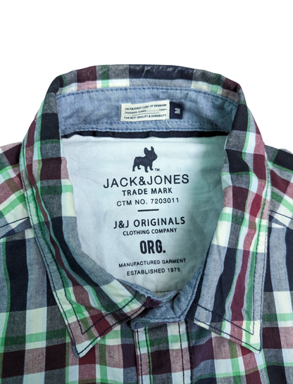 Vinatge Plaid Jack & Jones Long Sleeve Shirt - Collar