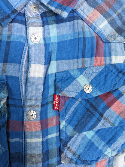 Vintage Short Sleeve Button Up Kids Levi's Shirt - Pocket