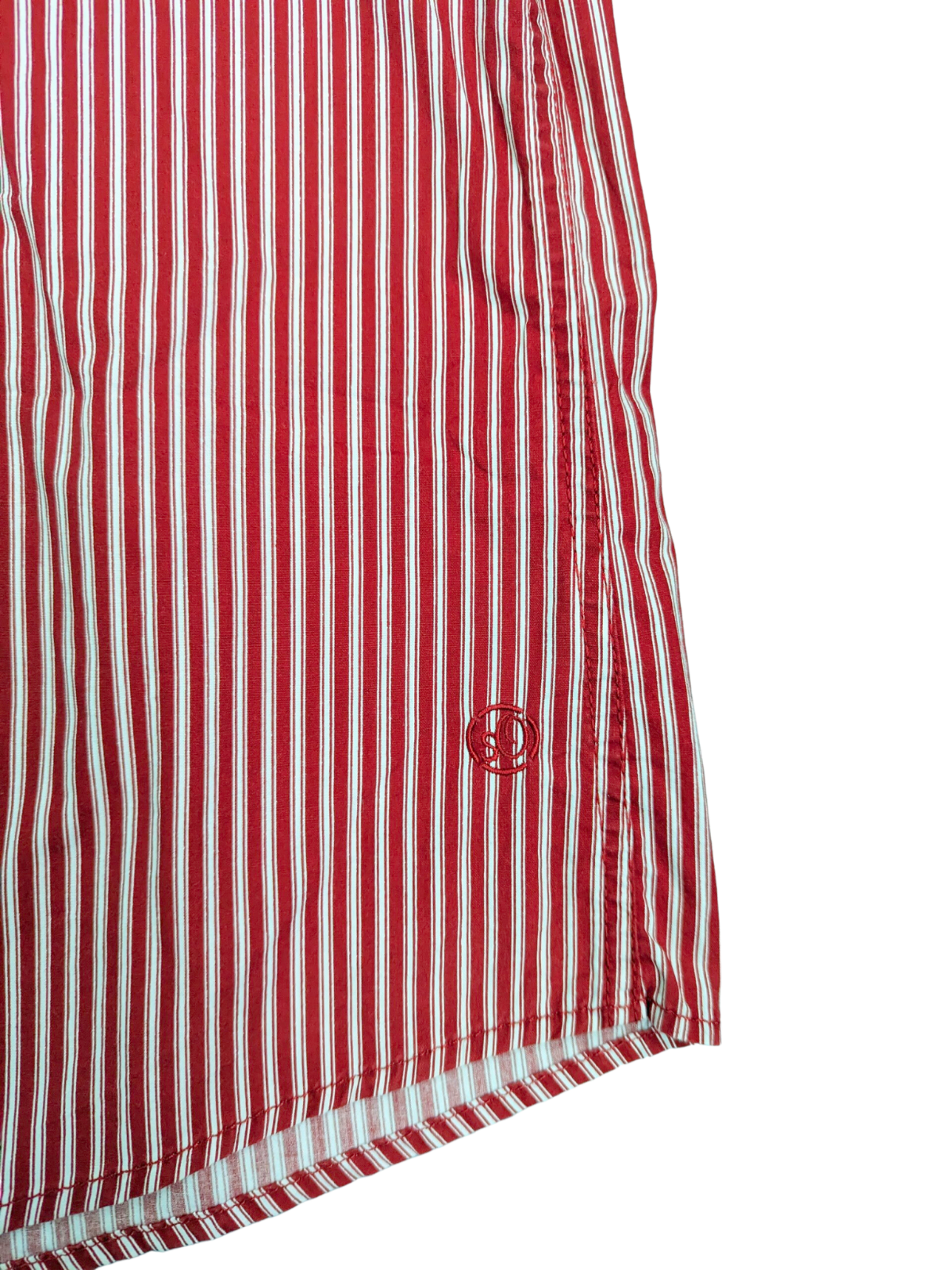 Vintage Red/White Vertically Striped Short Sleeve S.Oliver Shirt