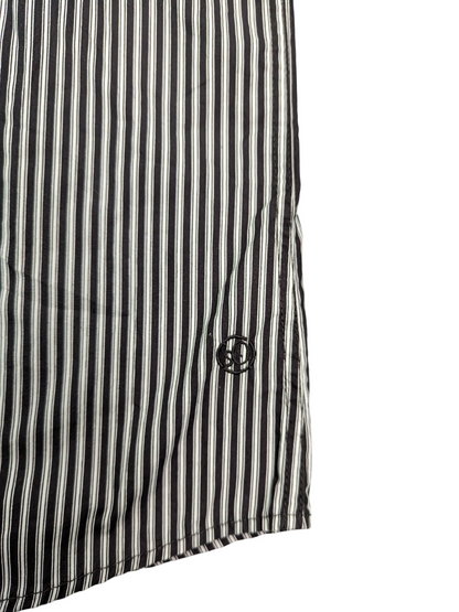 Vintage Black/White Vertically Striped Short Sleeve S.Oliver Shirt