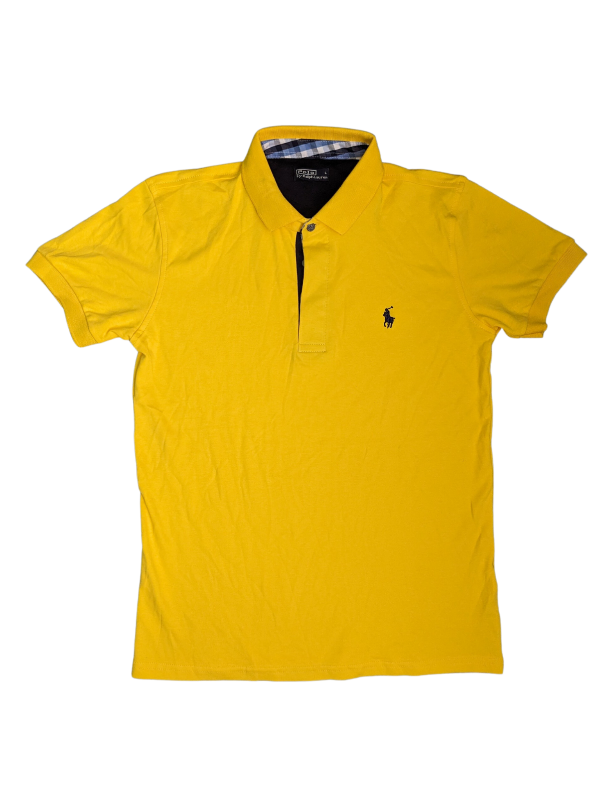 Vintage Yellow Short Sleeve Ralph Lauren Polo Shirt - Front View