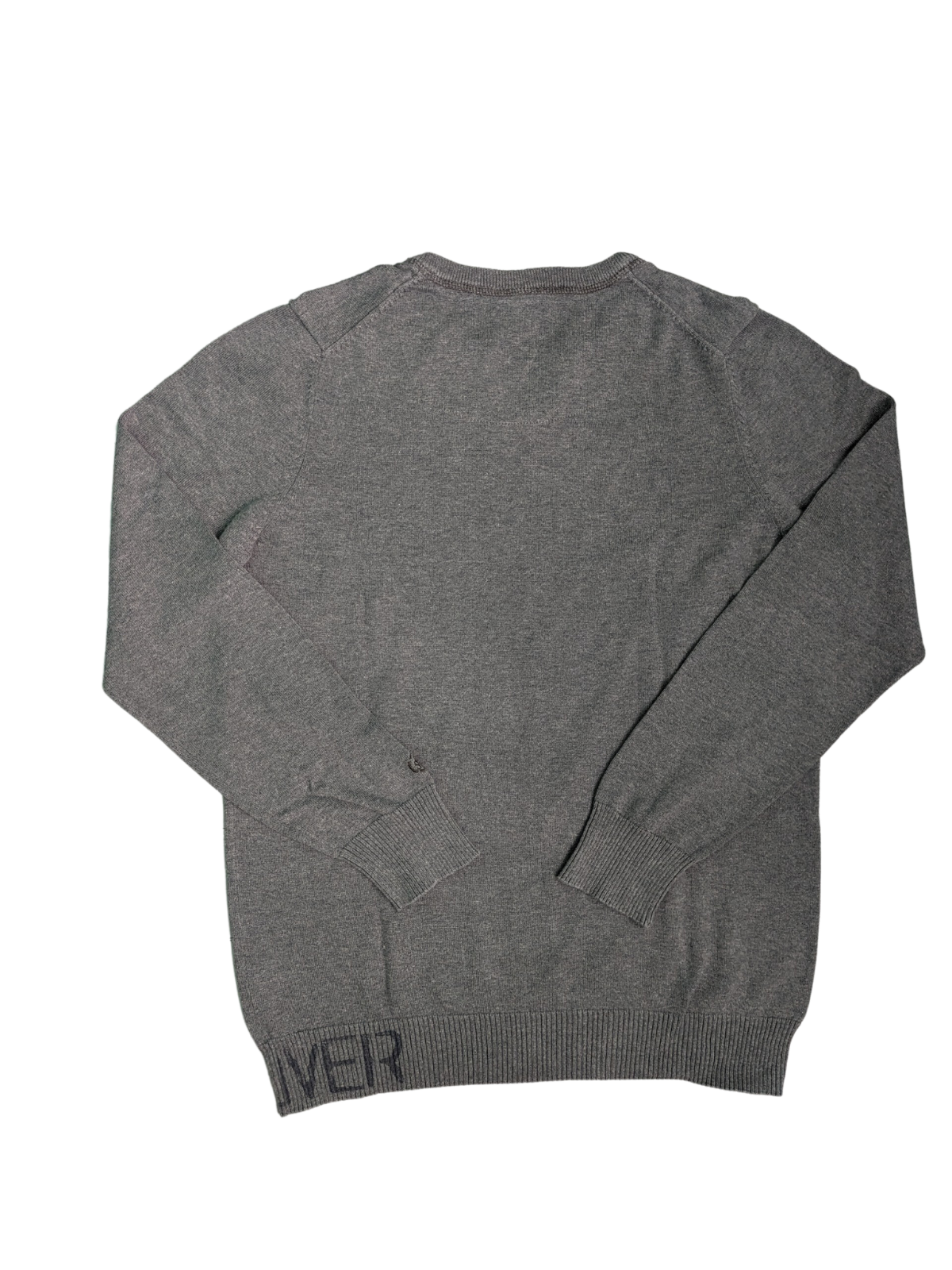 Vintage Charcoal Grey S.Oliver V-Neck Sweater - Back View