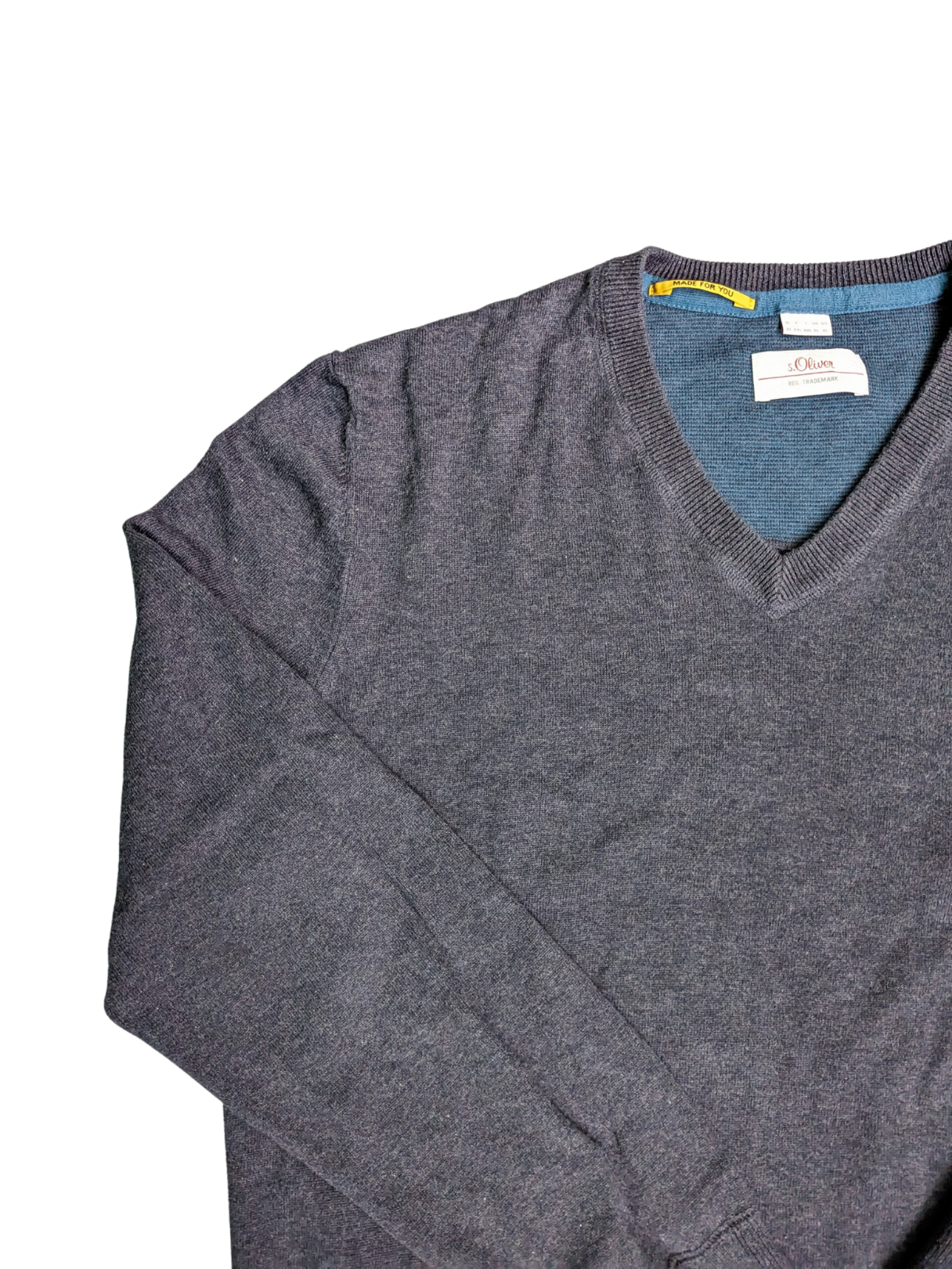 Vintage Carbon Grey S.Oliver V-Neck Sweater