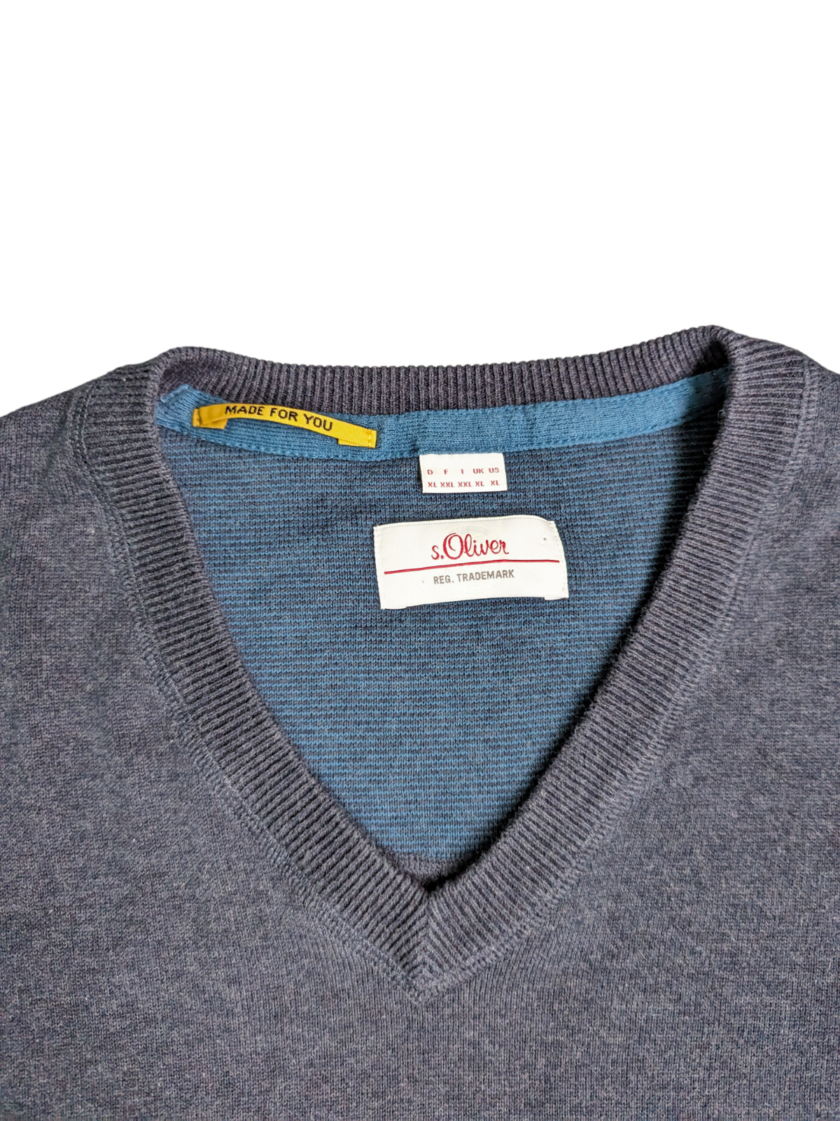 Vintage Carbon Grey S.Oliver V-Neck Sweater - V-Neck