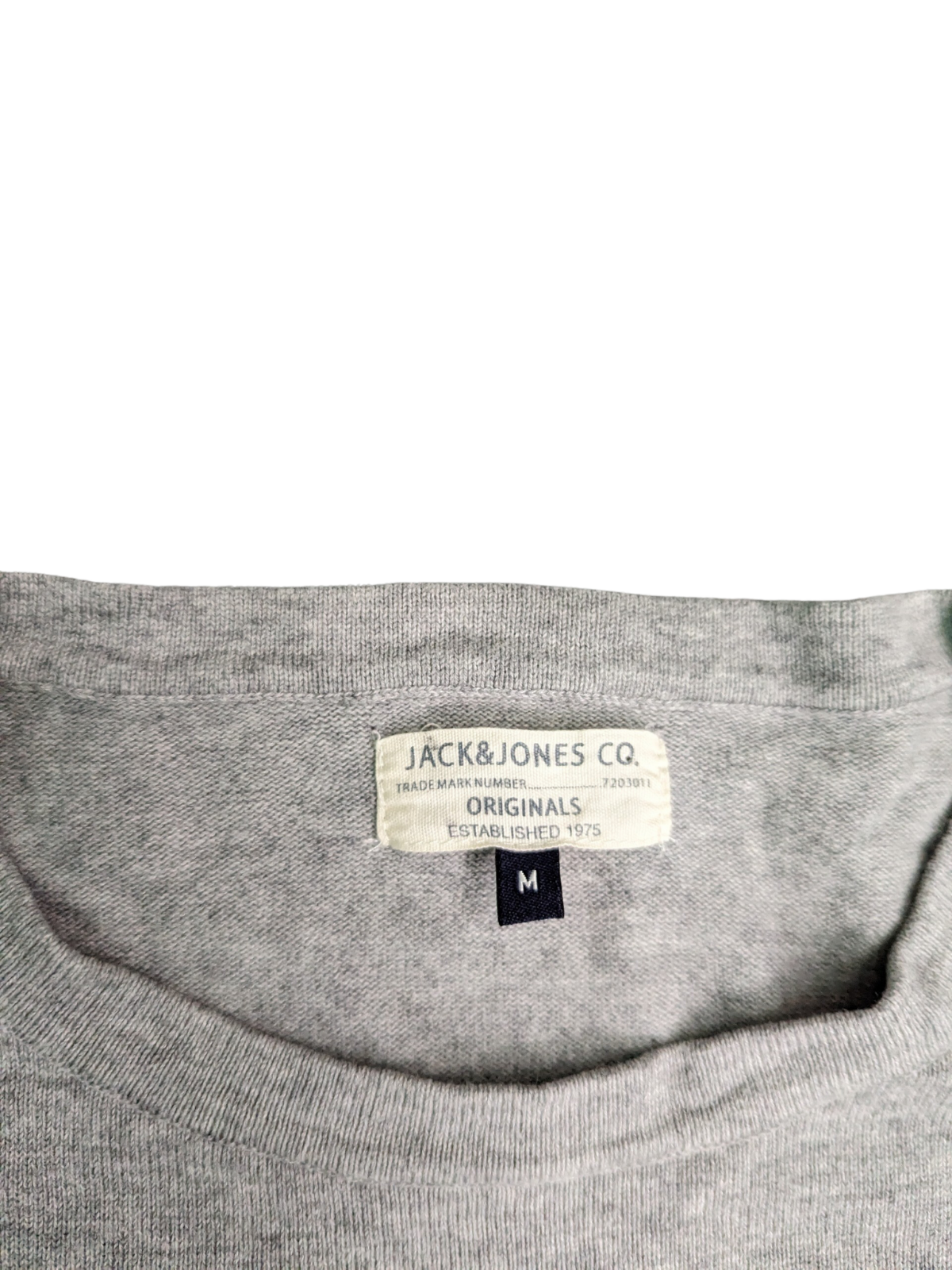 Vintage Grey Striped Jack & Jones Sweater - Tag View