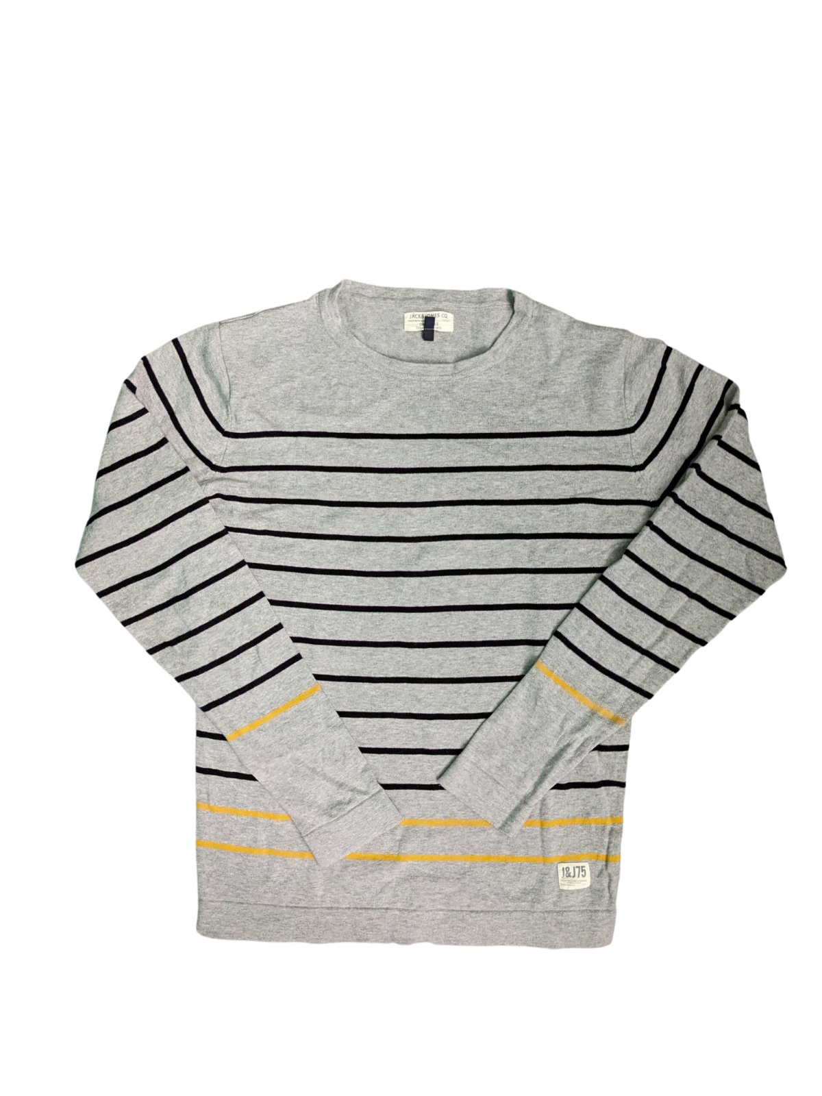 Vintage Grey Striped Jack & Jones Sweater - Front View