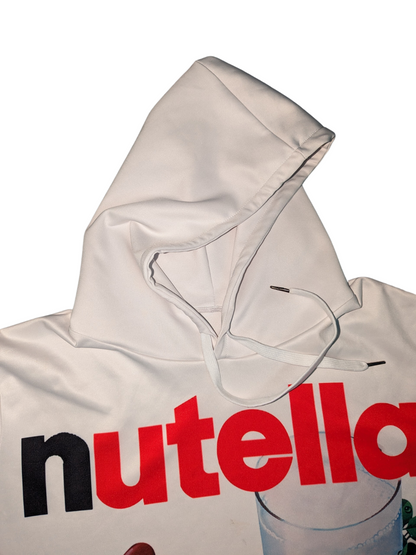 Delicious Nutella Inspired Print Hoodie - Hood View