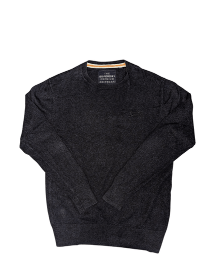 Charcoal Grey Superdry Sweater - Front View