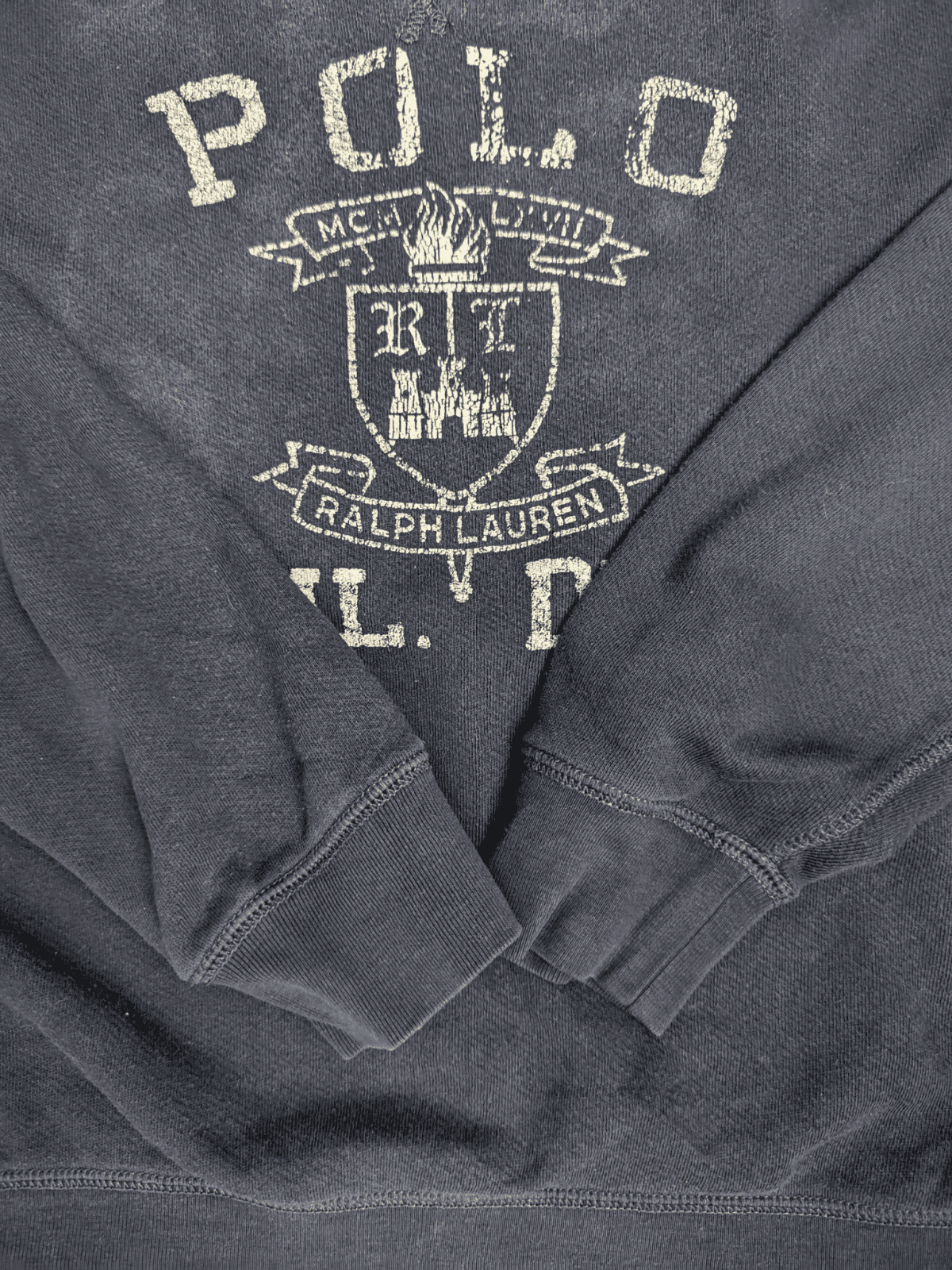 Vintage Navy Blue Ralph Lauren Sweatshirt - Logo View