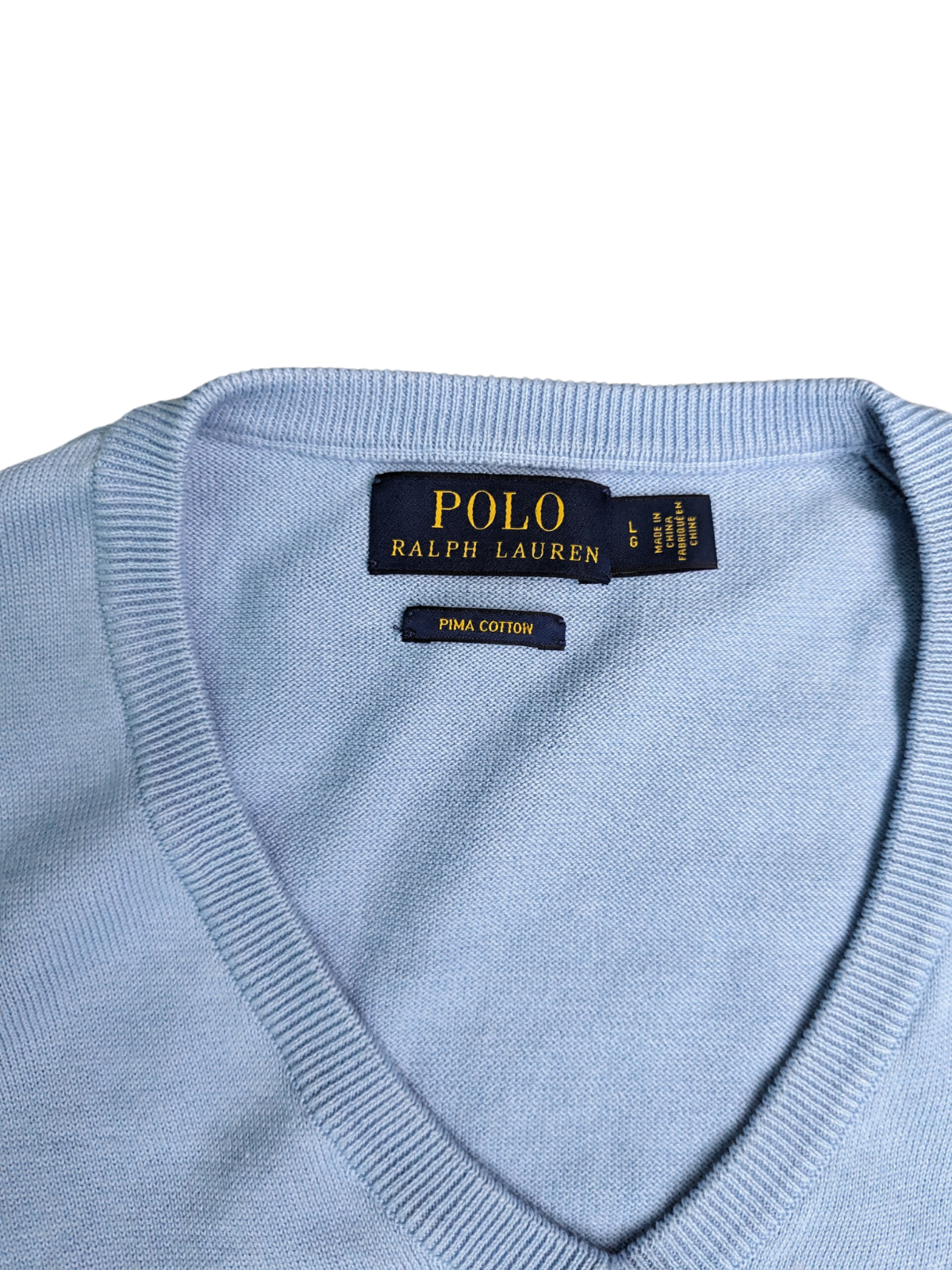 Vintage Cloudy Blue Ralph Lauren Sweater - Neck Opening