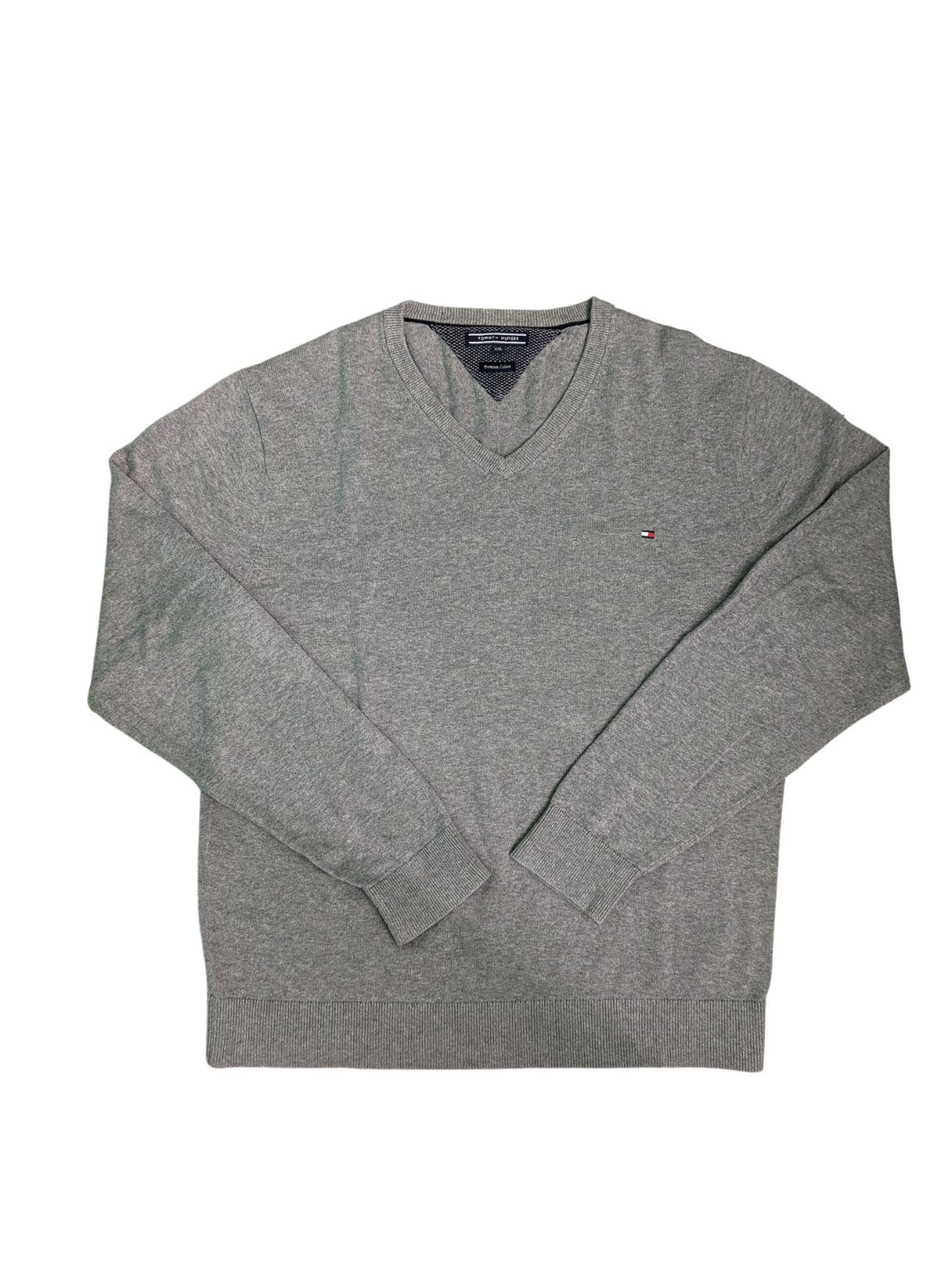 Vintage Light Grey Tommy Hilfiger Sweater - Front View