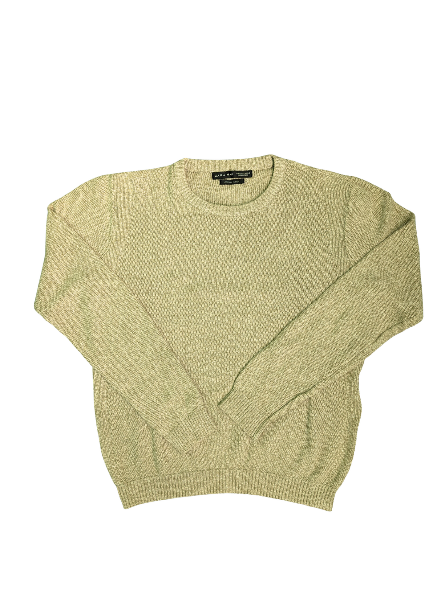 Vinatge Linen Khaki Zara Sweater - Front View