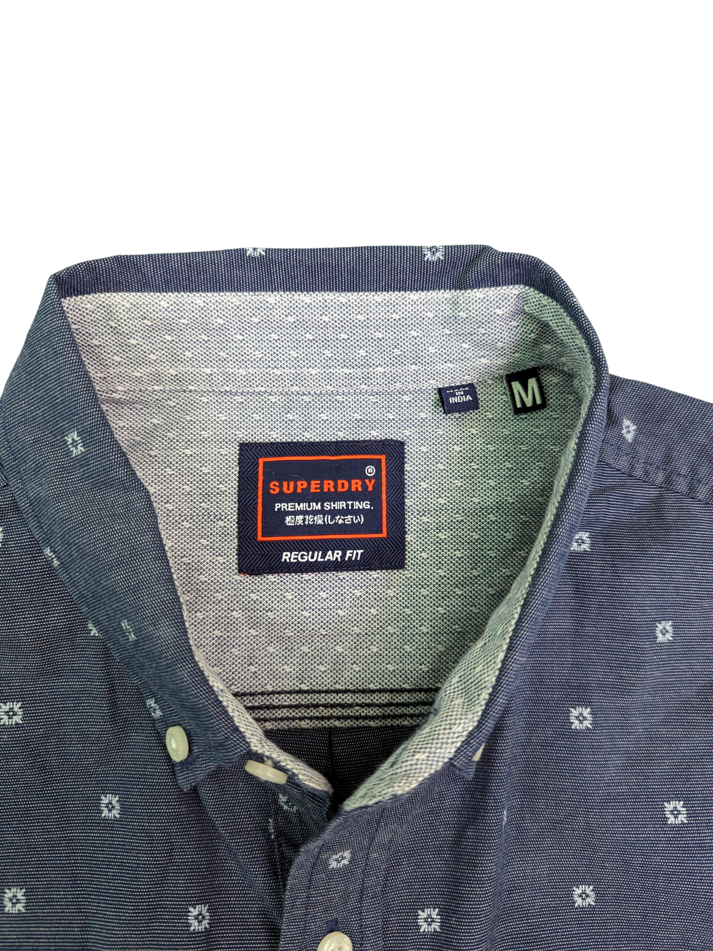 Vintage Classic Shoreditch Print Short Sleeve Superdry Shirt - Collar