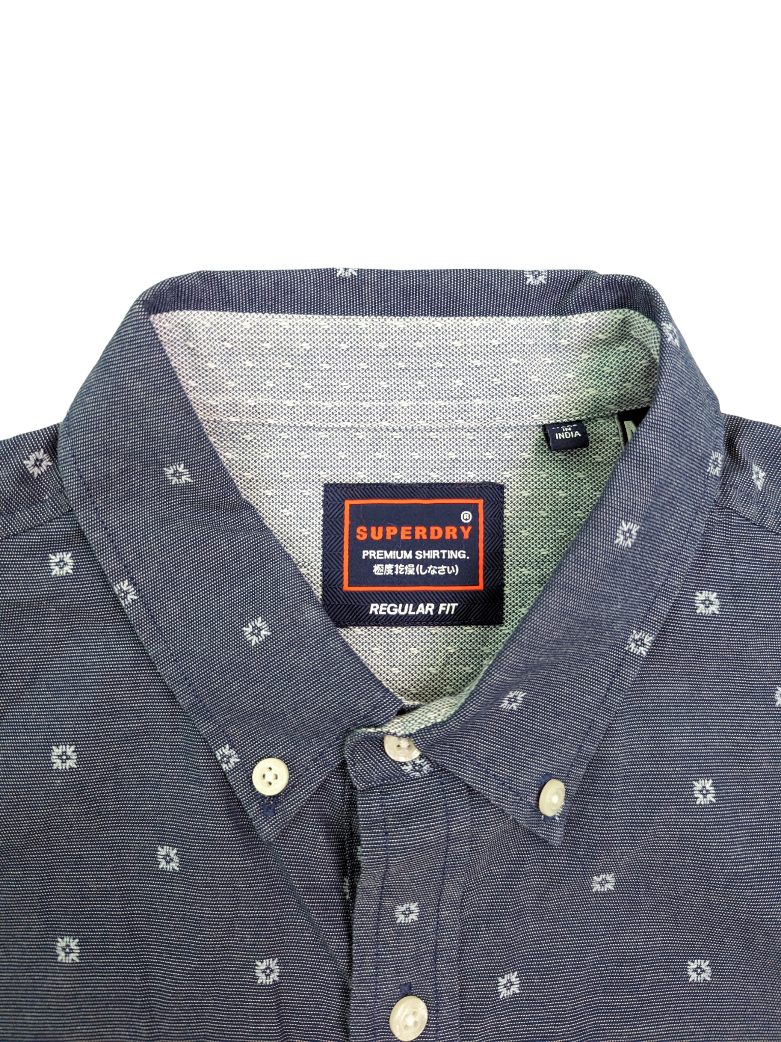 Vintage Classic Shoreditch Print Short Sleeve Superdry Shirt - Collar 2