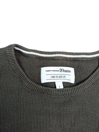 Vintage Olive Haze Color Tom Tailor Sweater - Crewneck