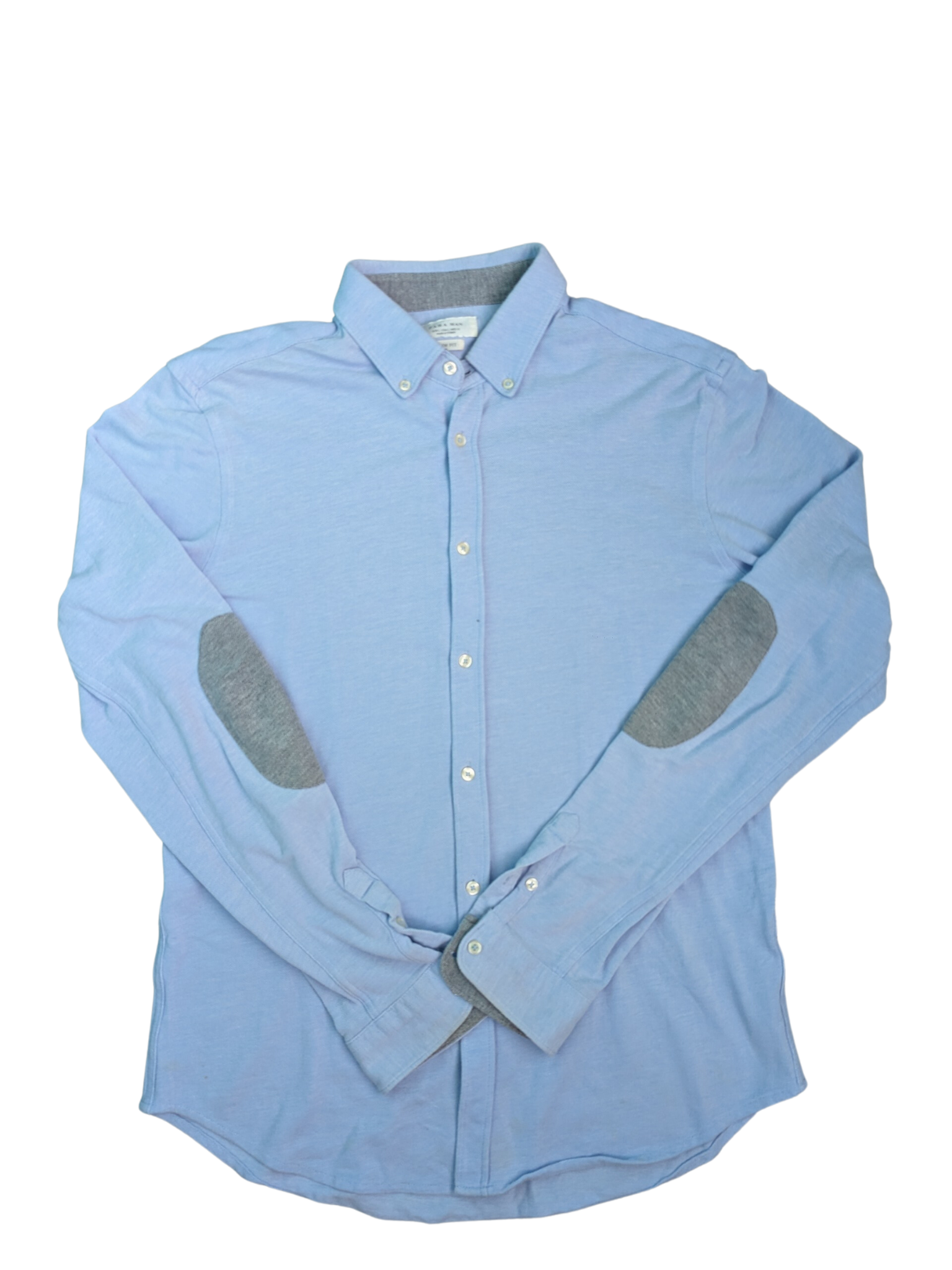 Vintage Pastel Blue Zara Long Sleeve Shirt - Front View