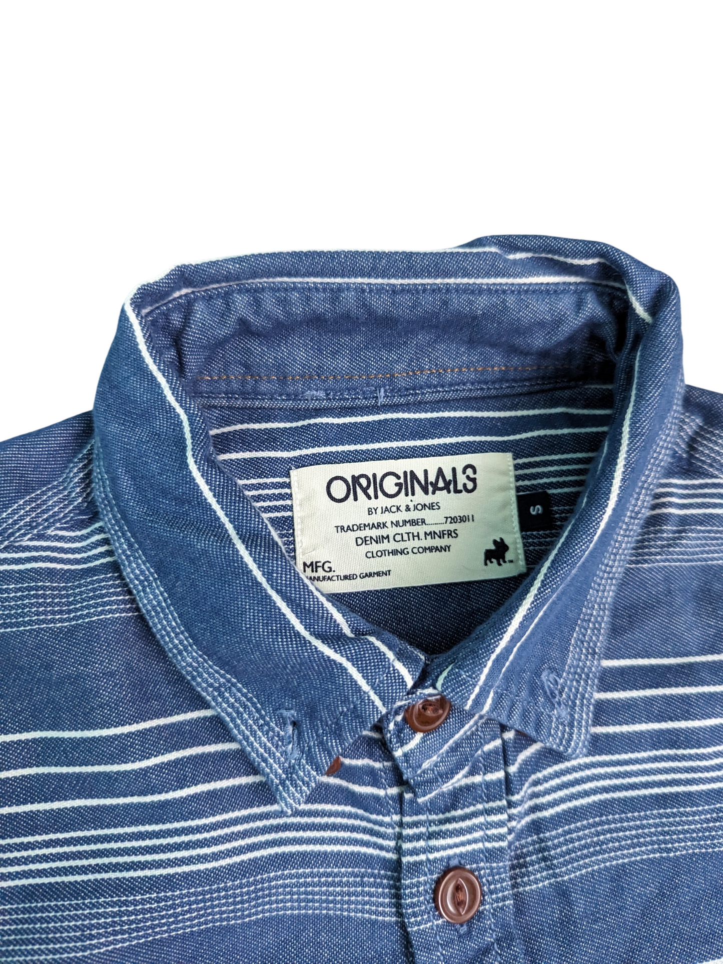 Vintage Blue Jack & Jones Long Sleeve Shirt - Collar