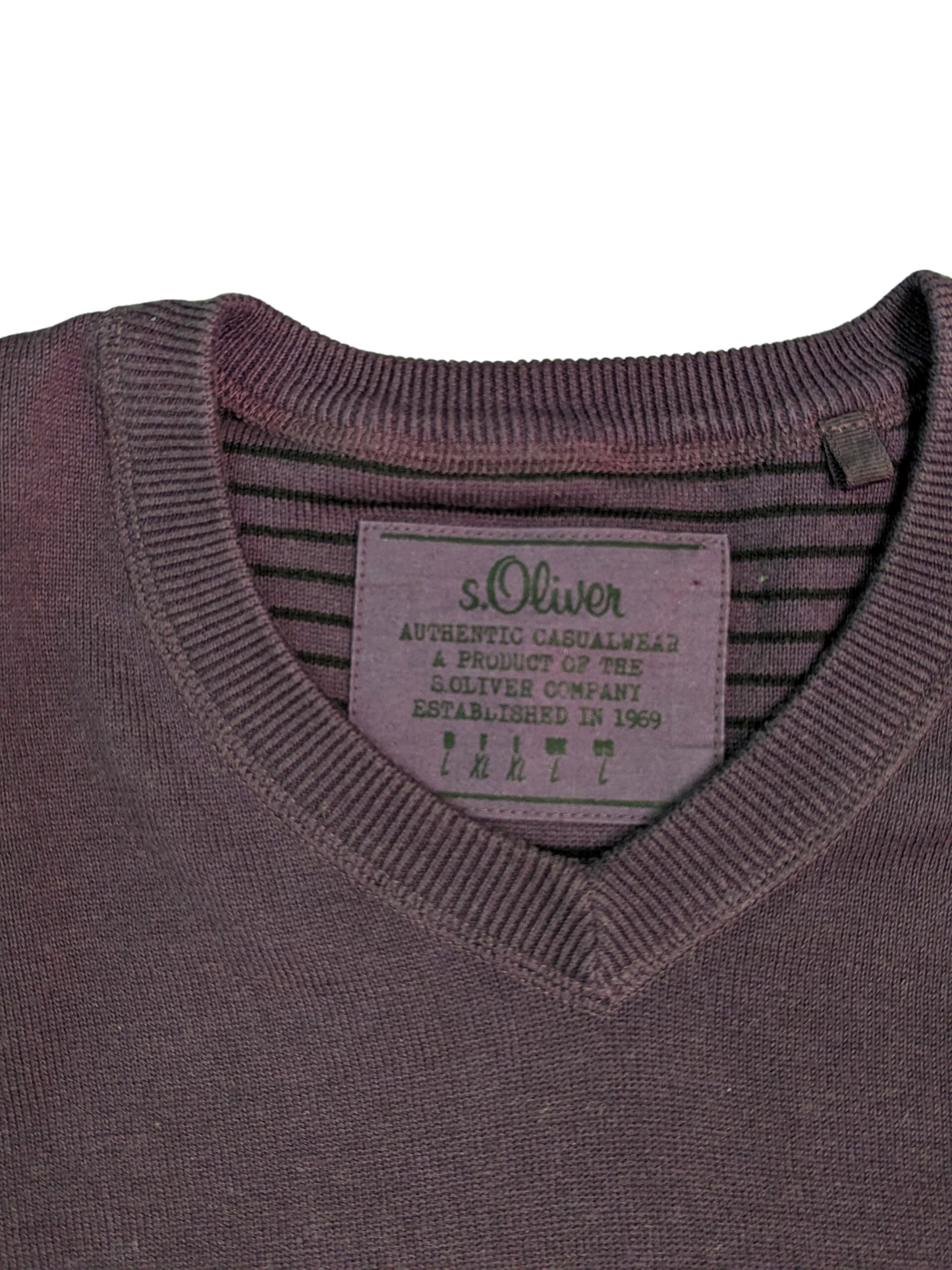 Vintage Maroon S.Oliver V-Neck Sweater - V Neck