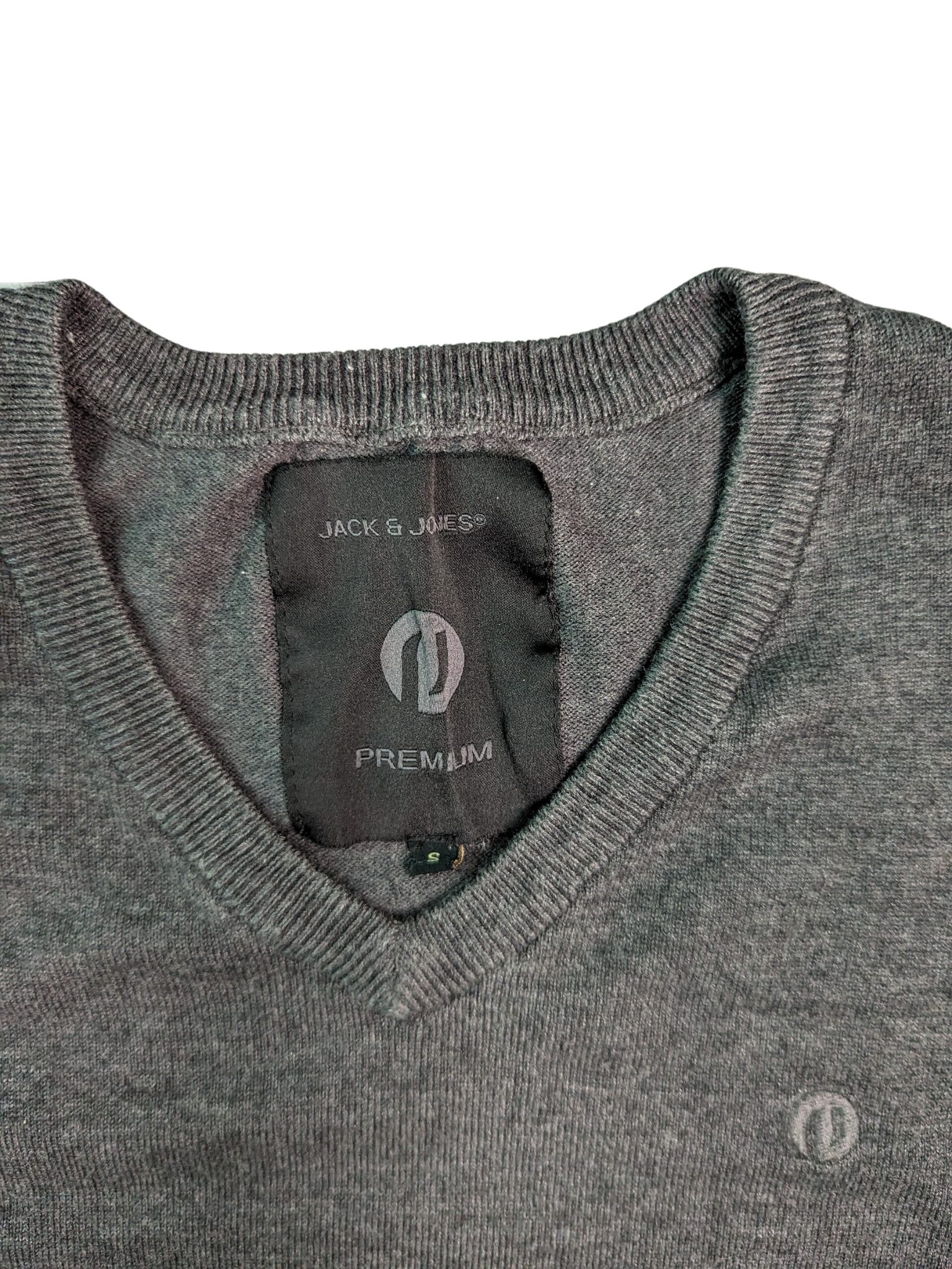 Vintage Grey Jack & Jones V-Neck Sweater - V-Neck