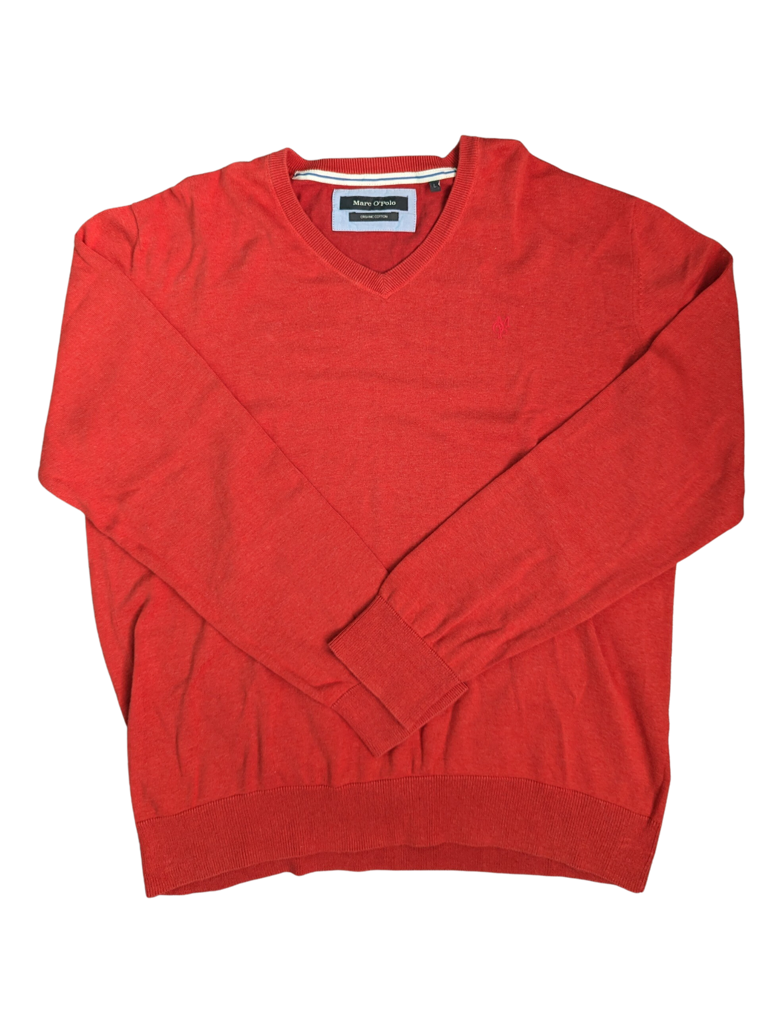 Vintage Red Marc O'Polo V-Neck Sweater - Front View