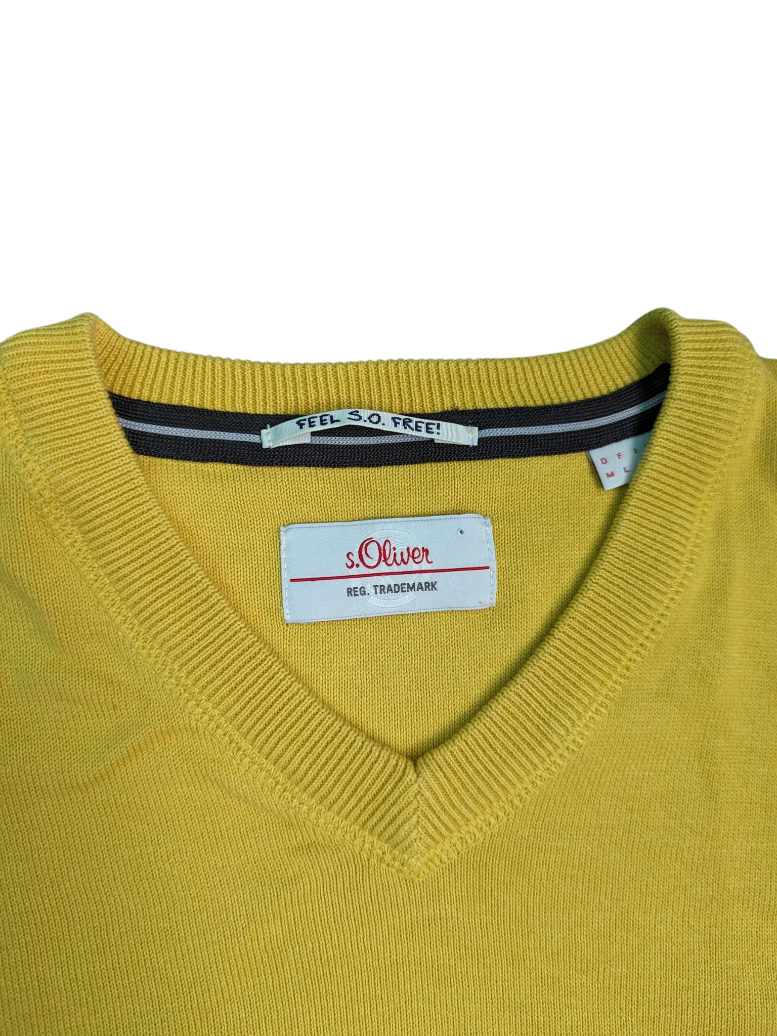 Vintage Yellow S.Oliver V-Neck Sweater - V Neck