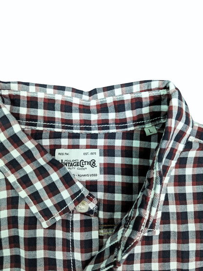 Vintage Plaid Jack & Jones Long Sleeve Shirt - Collar