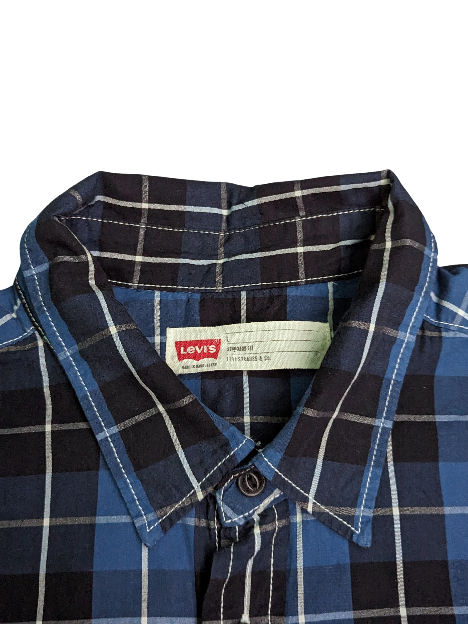 Vintage Levi's Plaid Shirt Large - Collar