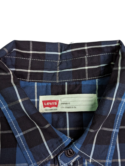 Vintage Levi's Plaid Shirt Large - Collar 2