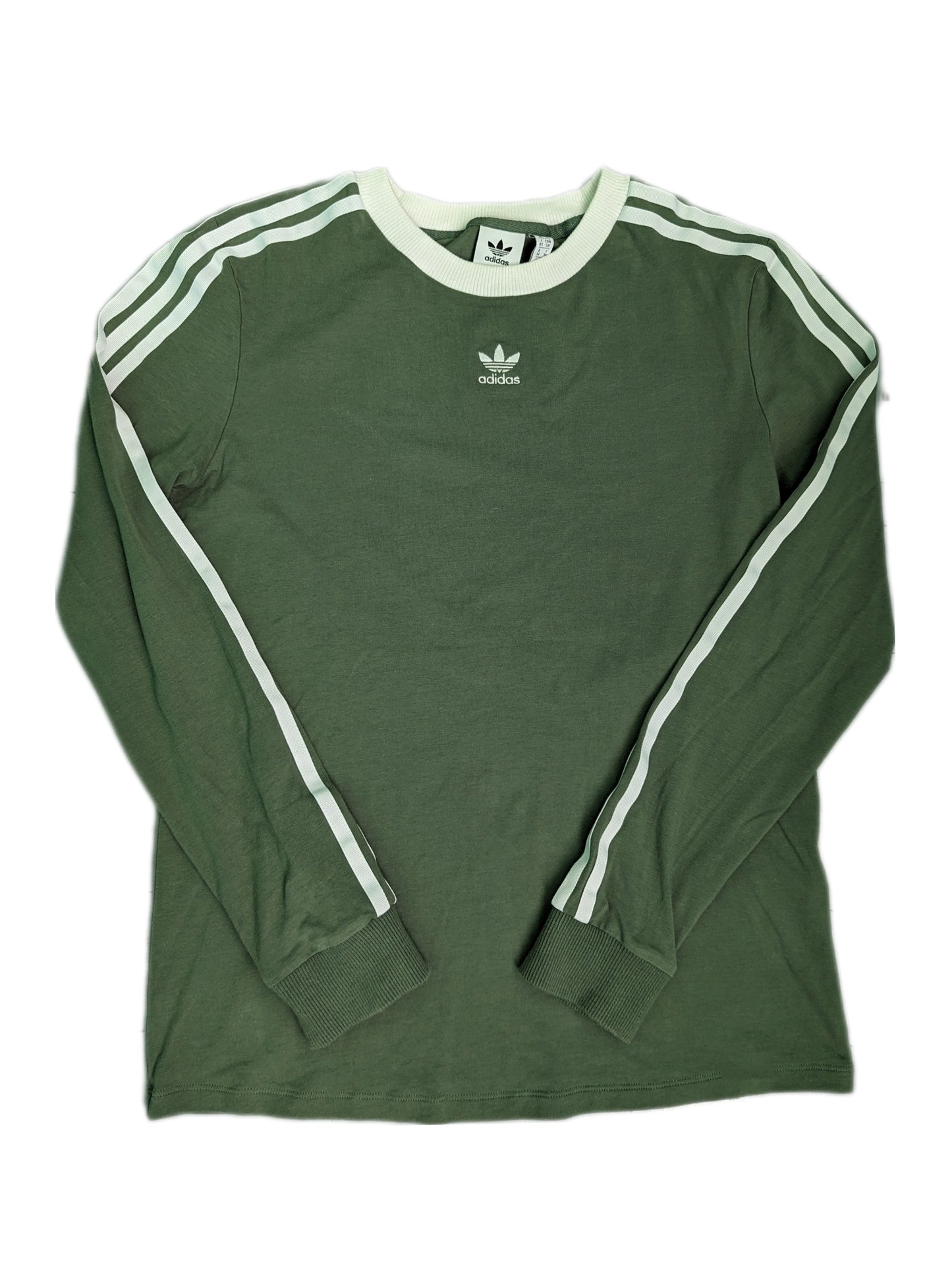 Dark Green Long Sleeve Adidas Sport Sweatshirt - Front View