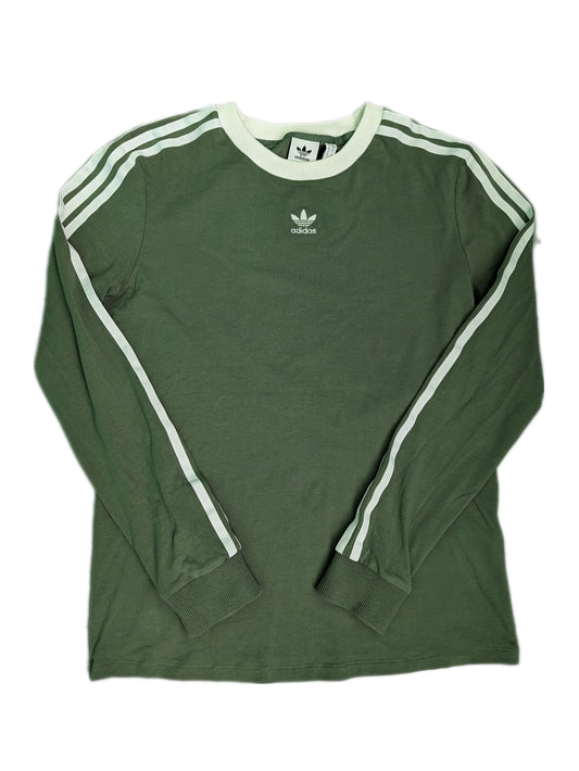 Dark Green Long Sleeve Adidas Sport Sweatshirt - Front View