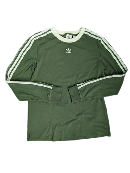 Dark Green Long Sleeve Adidas Sport Sweatshirt - Front View 2