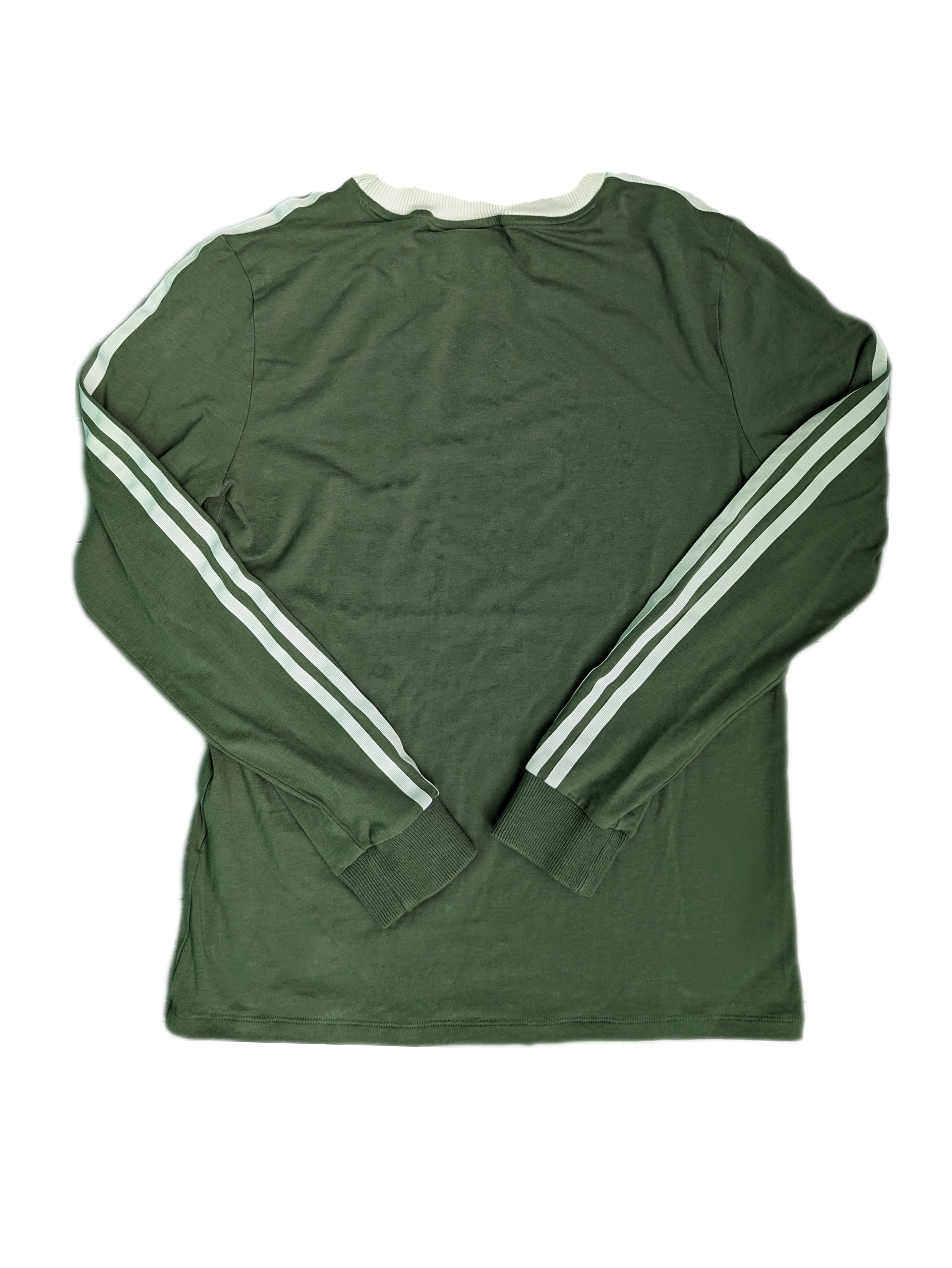 Dark Green Long Sleeve Adidas Sport Sweatshirt - Back View