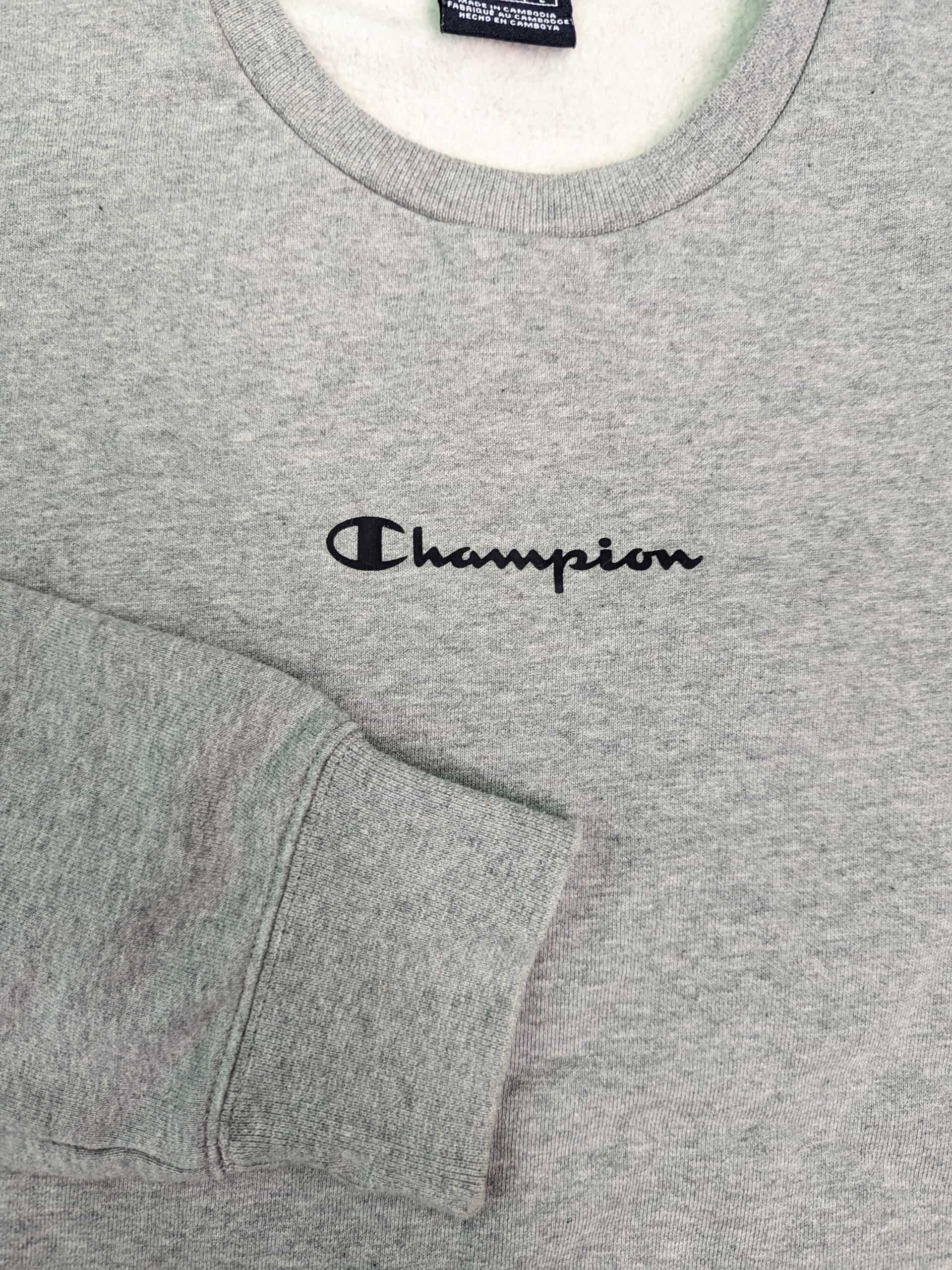 Vintage Grey Champion Sweatshirt - Logo View